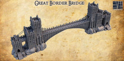 Grand Border Bridge | 28mm Scale Model Terrain | D&D TTRPG Playable 3D Printed Building | MiniatureLand