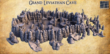 Grand Leviathan Cave | 28mm Scale Model Terrain | D&D TTRPG Playable 3D Printed Building | MiniatureLand