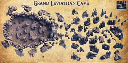 Grand Leviathan Cave | 28mm Scale Model Terrain | D&D TTRPG Playable 3D Printed Building | MiniatureLand