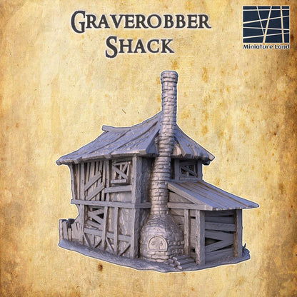 Graverobber Shack | 28mm Scale Model Terrain | D&D TTRPG Playable 3D Printed Building | MiniatureLand