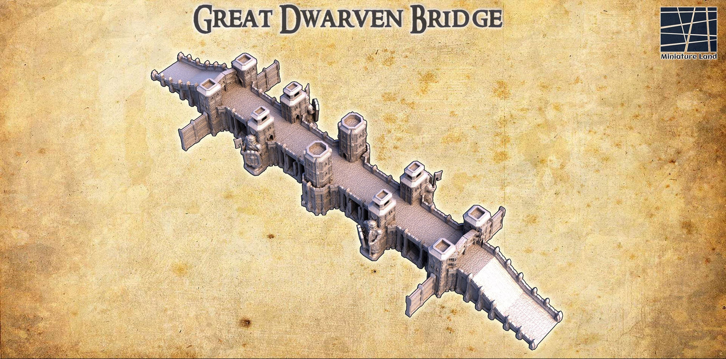 Great Dwarven Bridge | 28mm Scale Model Terrain | D&D TTRPG Playable 3D Printed Building | MiniatureLand