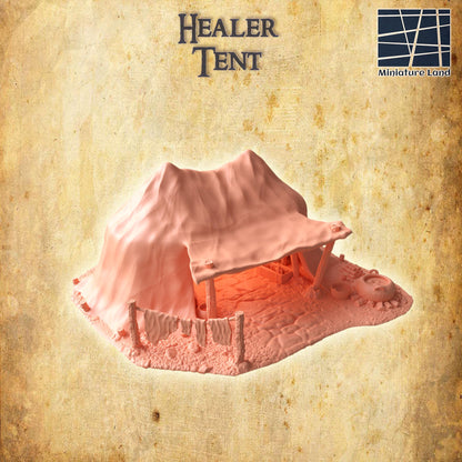 Healer Tent | 28mm Scale Model Terrain | D&D TTRPG Playable 3D Printed Building | MiniatureLand