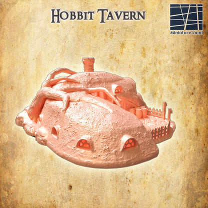 Hobbit Tavern | 28mm Scale Model Terrain | D&D TTRPG Playable 3D Printed Building | MiniatureLand