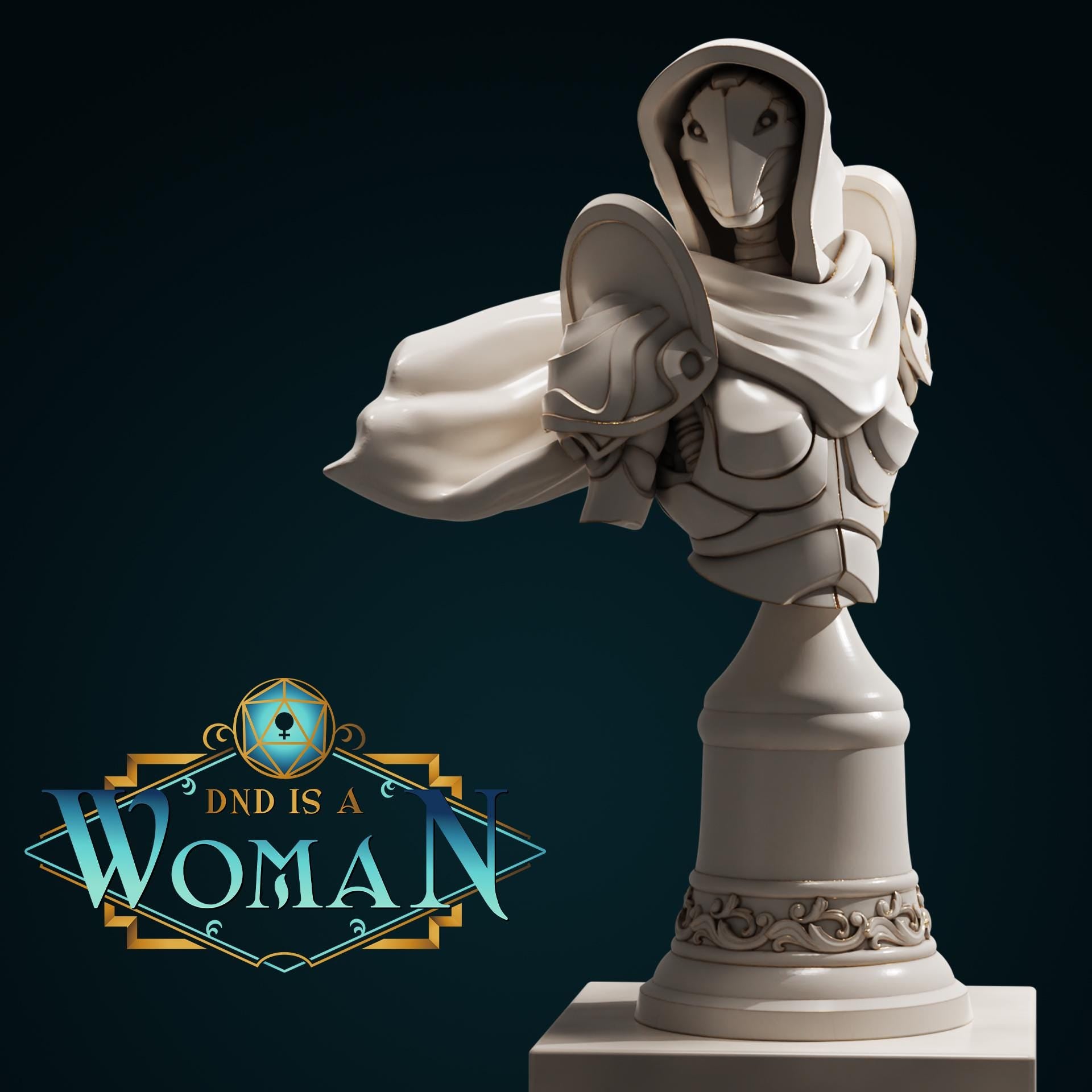 Ironborn Warforged Paladin, Sallute | D&D TTRPG Miniature | DnD Is A Woman | NO BASE