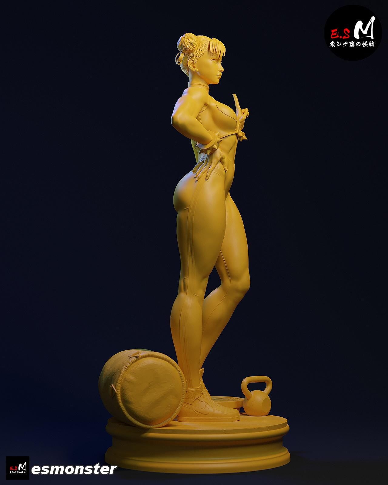 Gym Going Fighter | Resin Garage Kit Sculpture Anime Video Game Fan Art Statue | E.S Monster