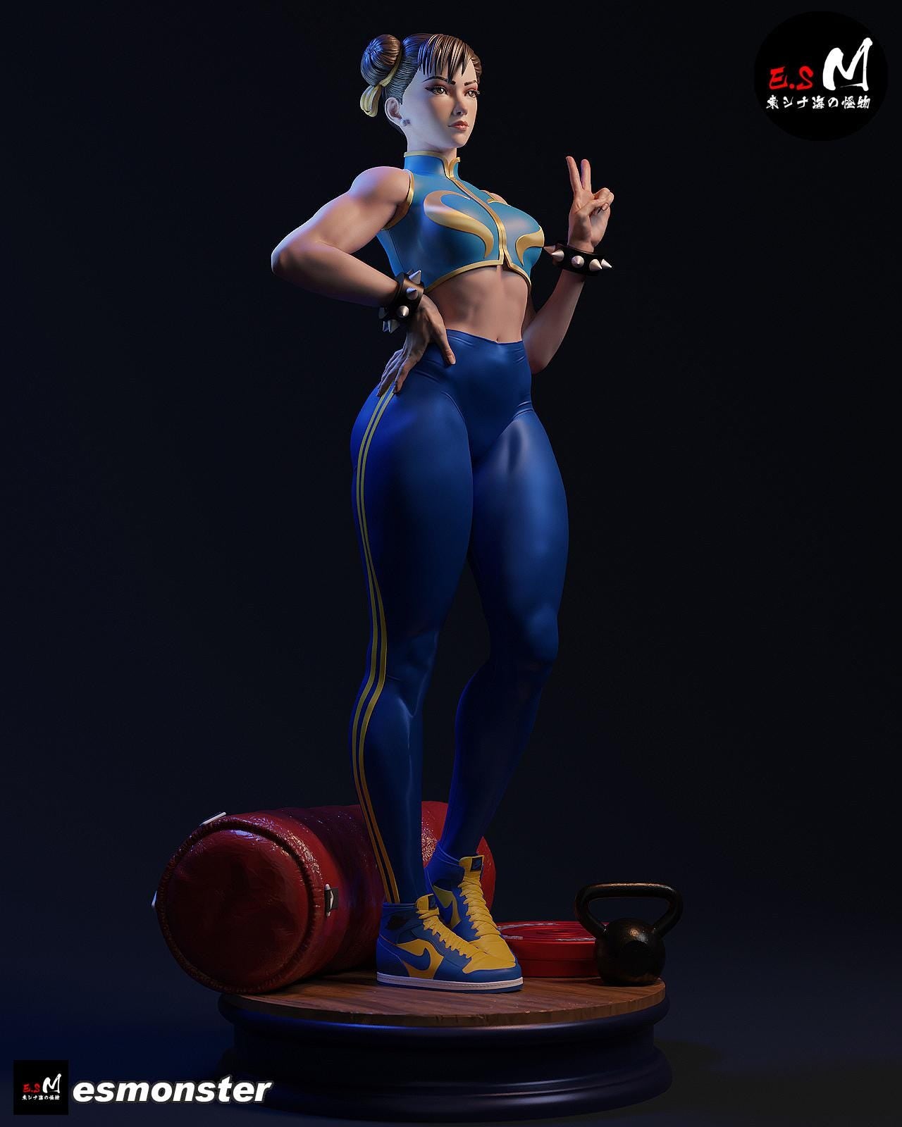 Gym Going Fighter | Resin Garage Kit Sculpture Anime Video Game Fan Art Statue | E.S Monster