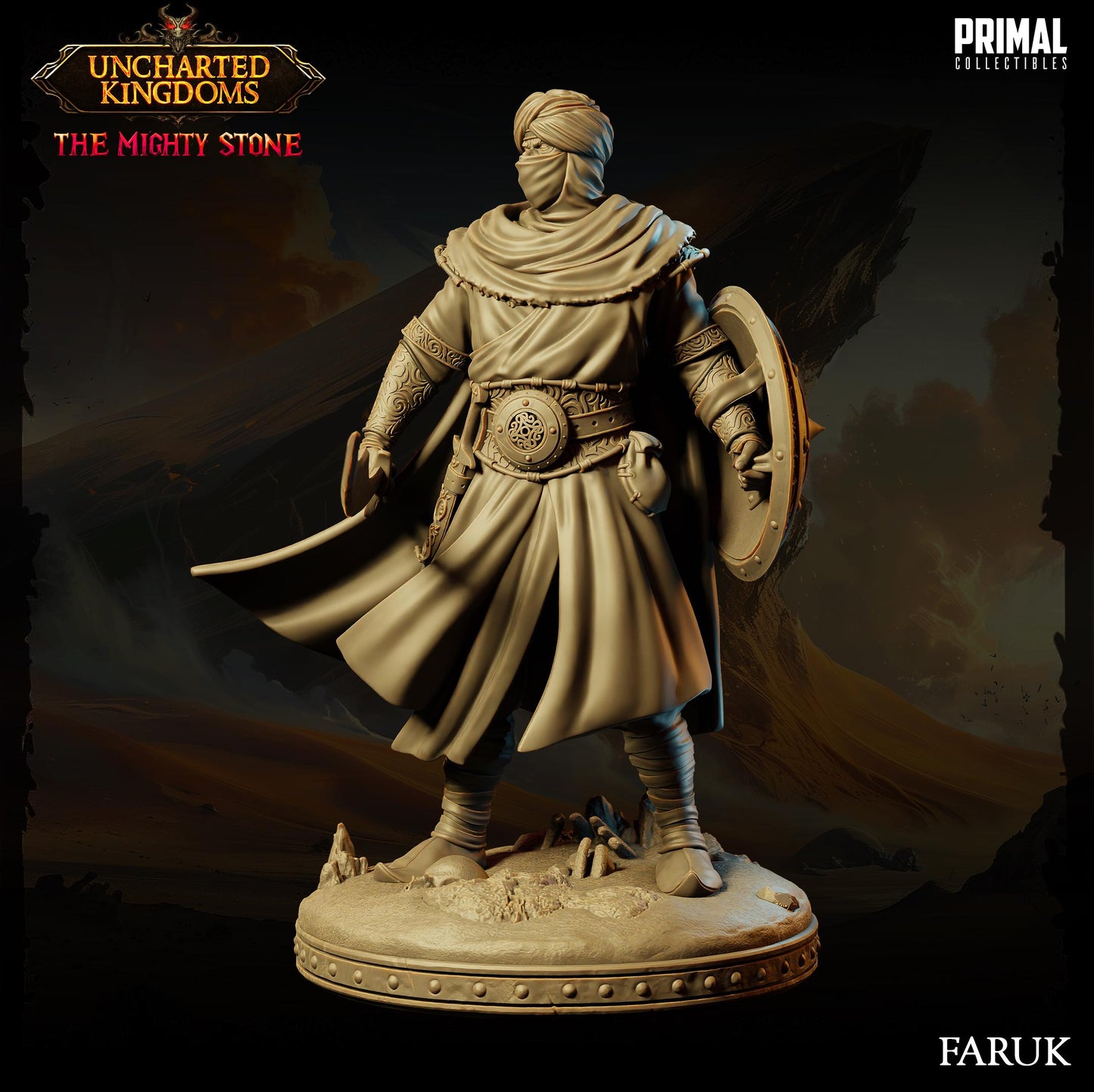 Arabian Army Faruk | Tabletop Scale | TTRPG D&D Miniature | Primal Collectibles