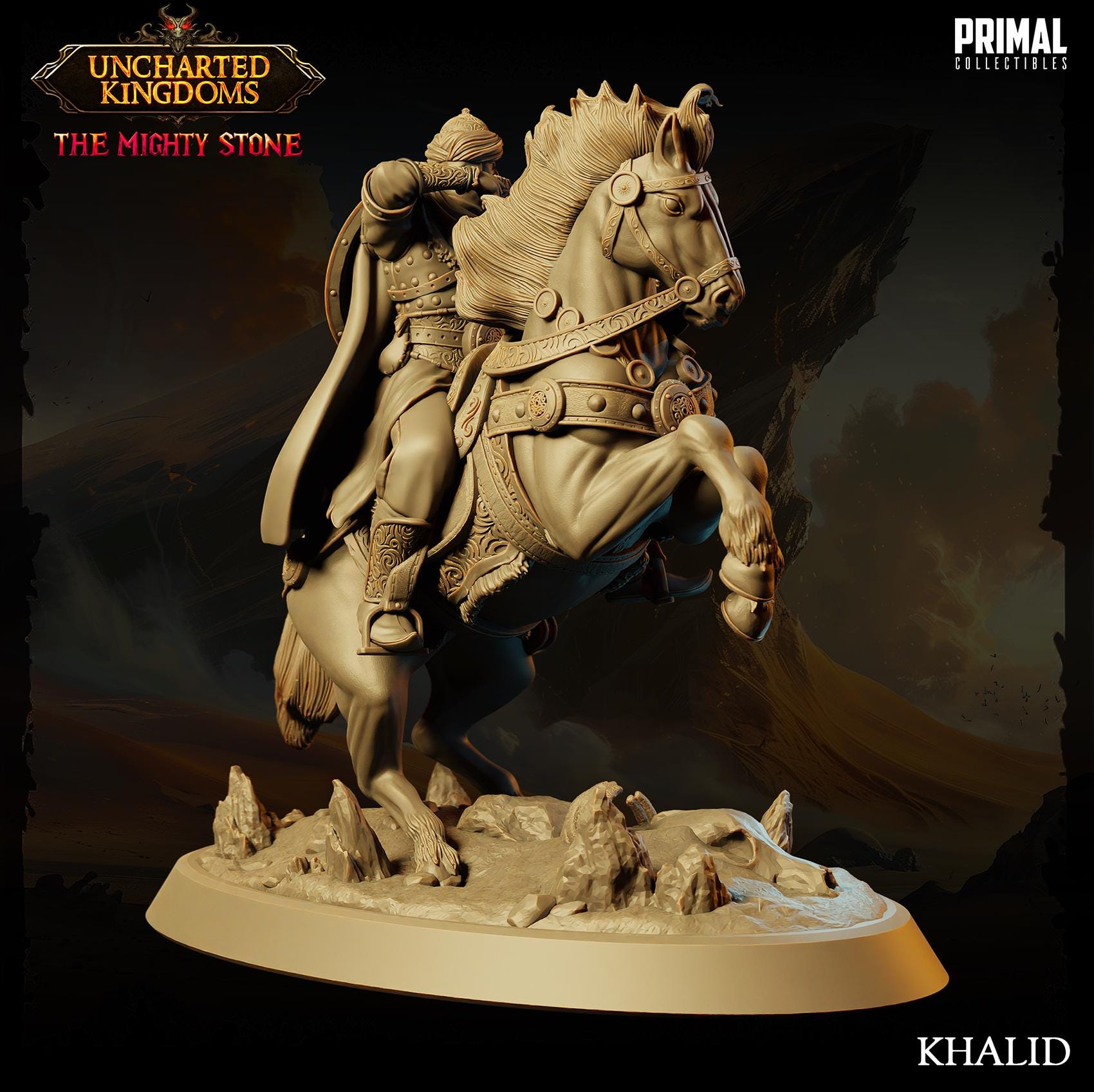 Arabian Army Khalid | Tabletop Scale | TTRPG D&D Miniature | Primal Collectibles