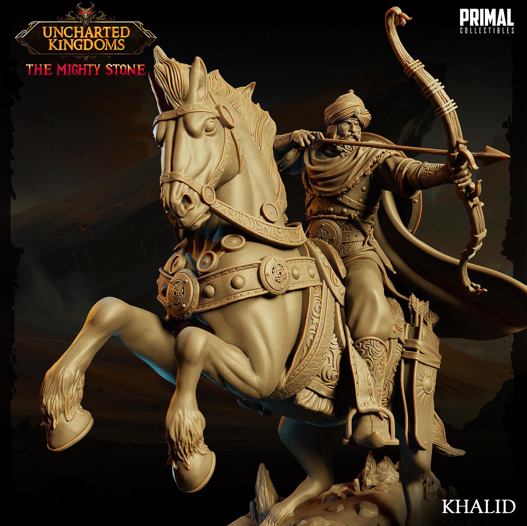 Arabian Army Khalid | Tabletop Scale | TTRPG D&D Miniature | Primal Collectibles