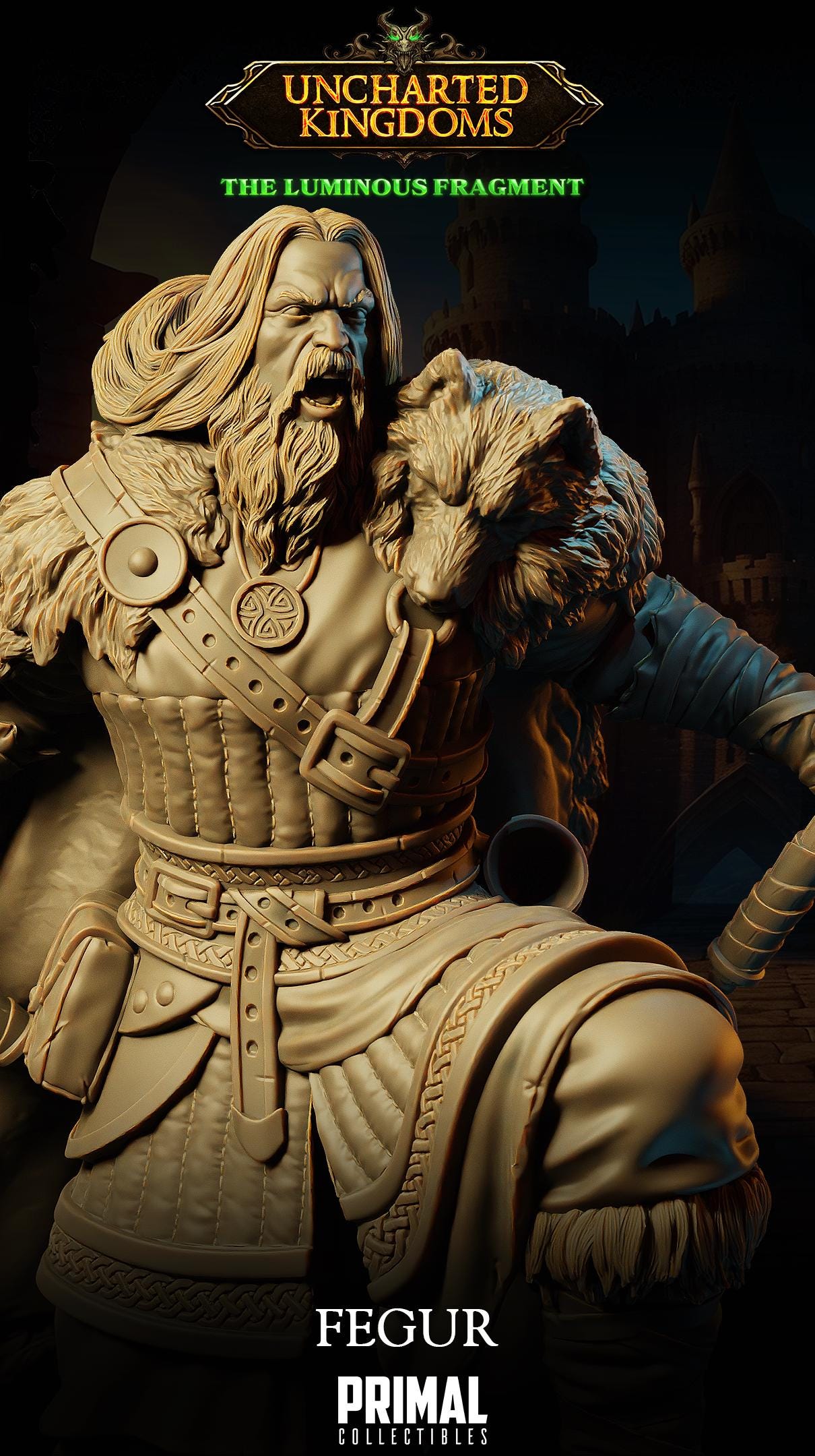 Barbarian Male Fegur | Tabletop Scale | TTRPG D&D Miniature | Primal Collectibles