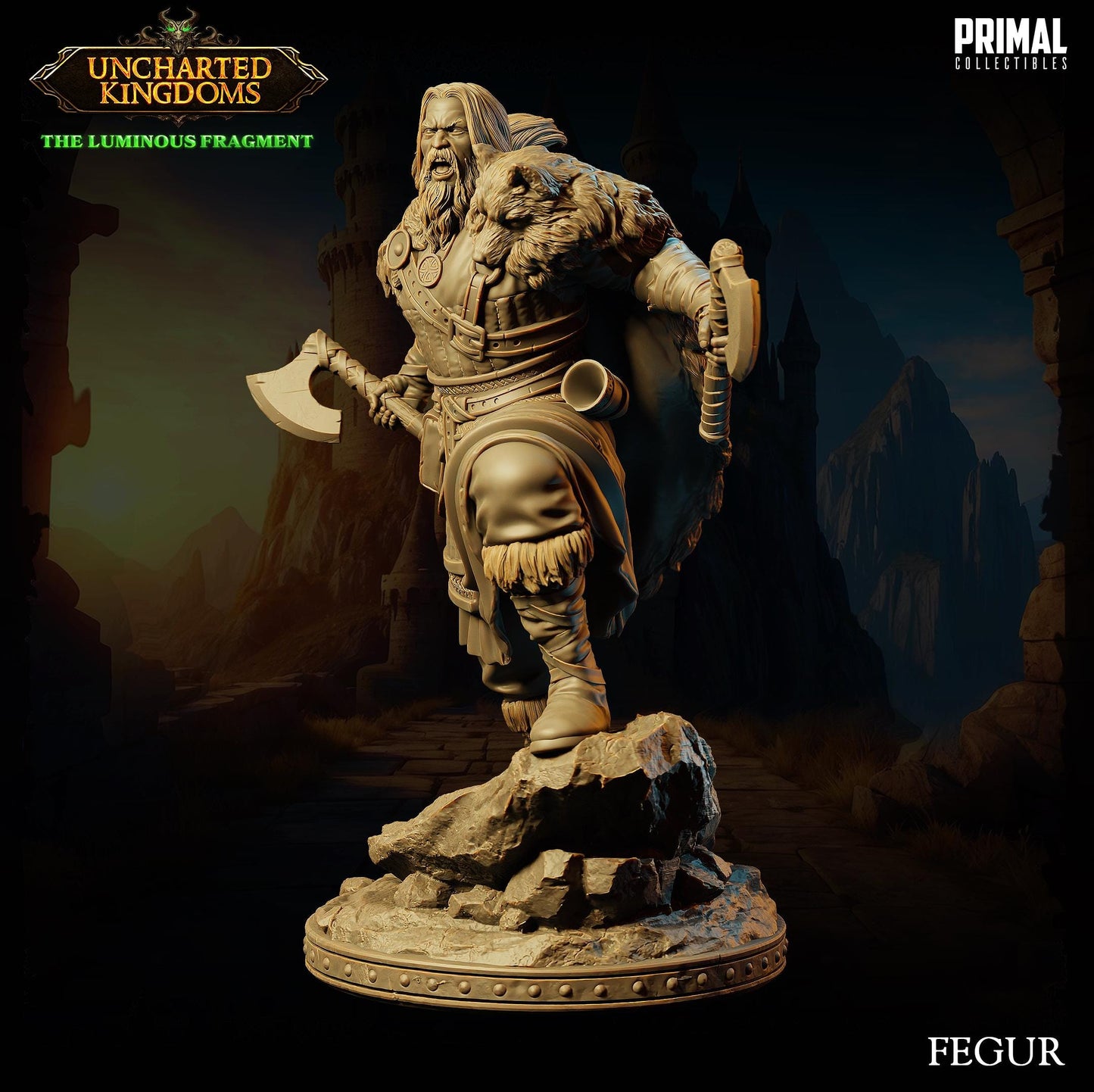 Barbarian Male Fegur | Tabletop Scale | TTRPG D&D Miniature | Primal Collectibles