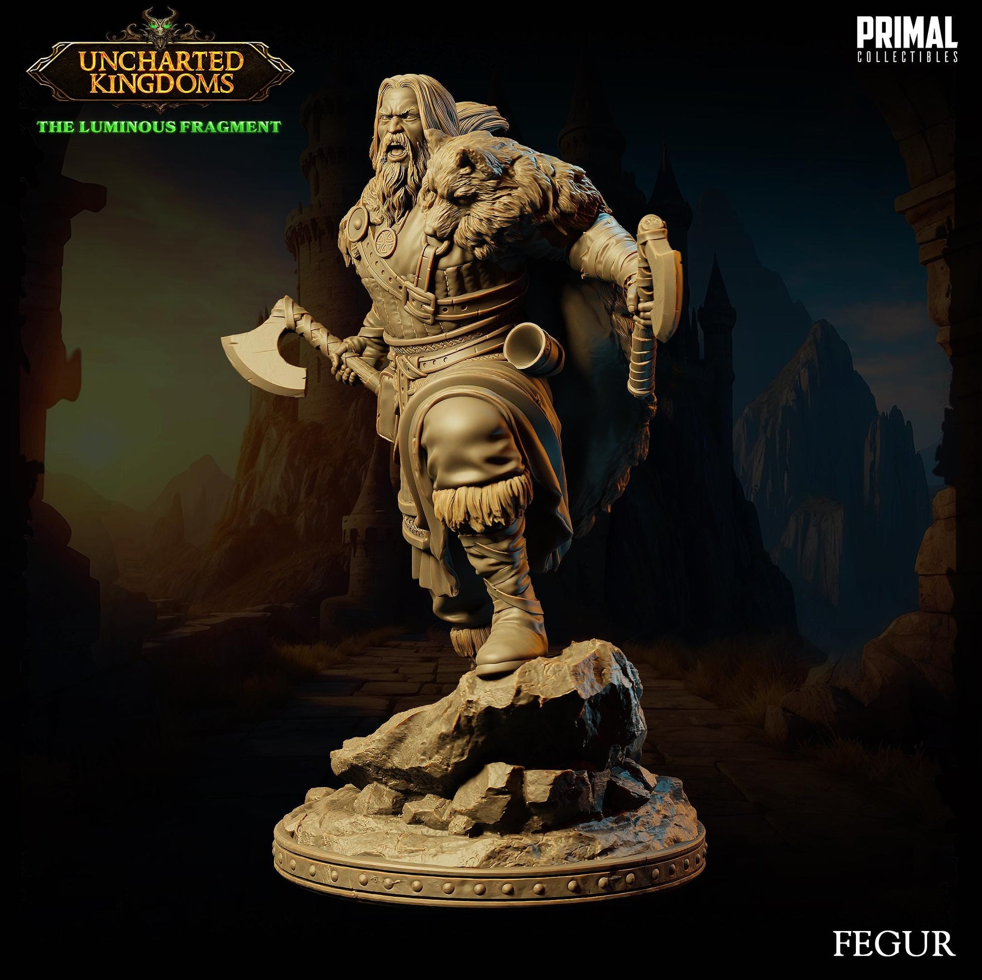 Barbarian Male Fegur | Tabletop Scale | TTRPG D&D Miniature | Primal Collectibles