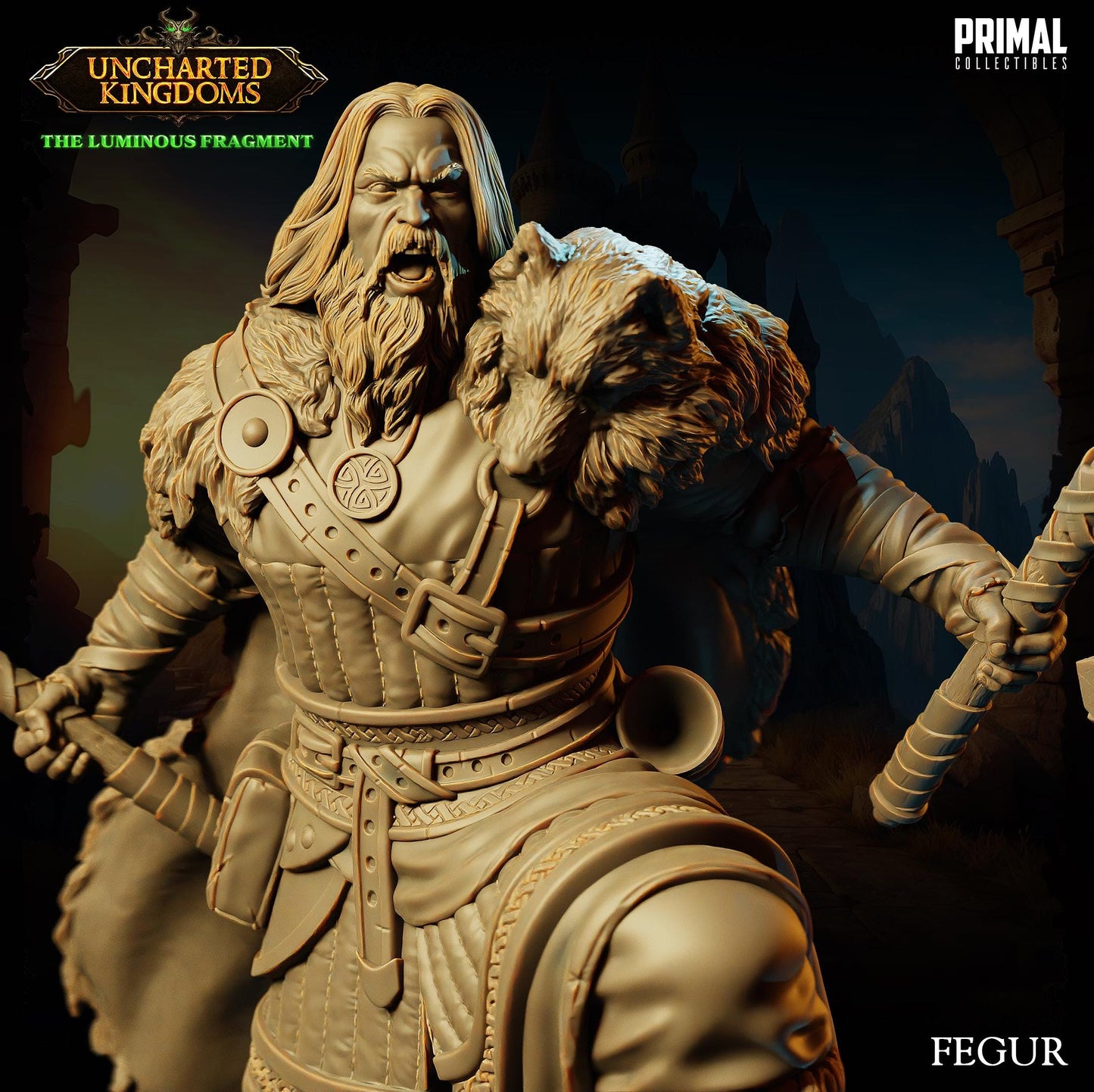 Barbarian Male Fegur | Tabletop Scale | TTRPG D&D Miniature | Primal Collectibles