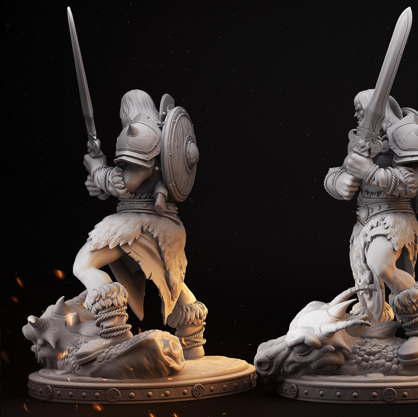 Barbarian Thurkal | Tabletop Scale | TTRPG D&D Miniature | Primal Collectibles