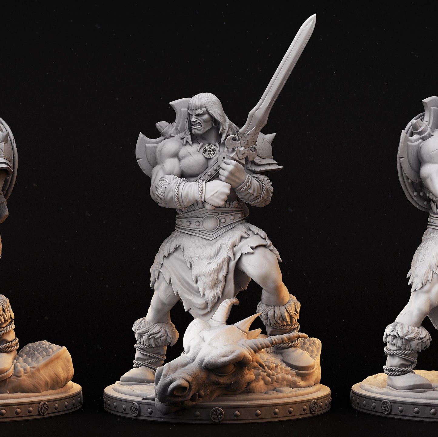 Barbarian Thurkal | Tabletop Scale | TTRPG D&D Miniature | Primal Collectibles