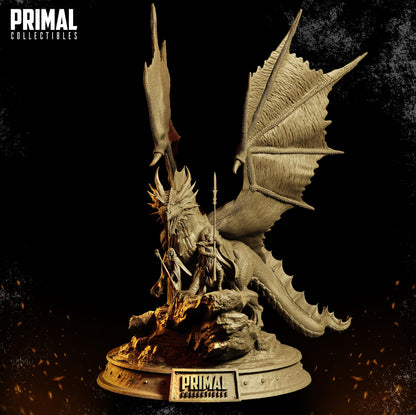 Brothers and Dragon Diorama | Dragonblade | TTRPG D&D Miniature | Primal Collectibles