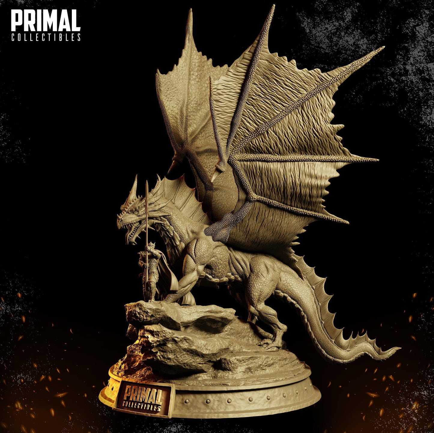 Brothers and Dragon Diorama | Display Scale | TTRPG D&D Miniature | Primal Collectibles