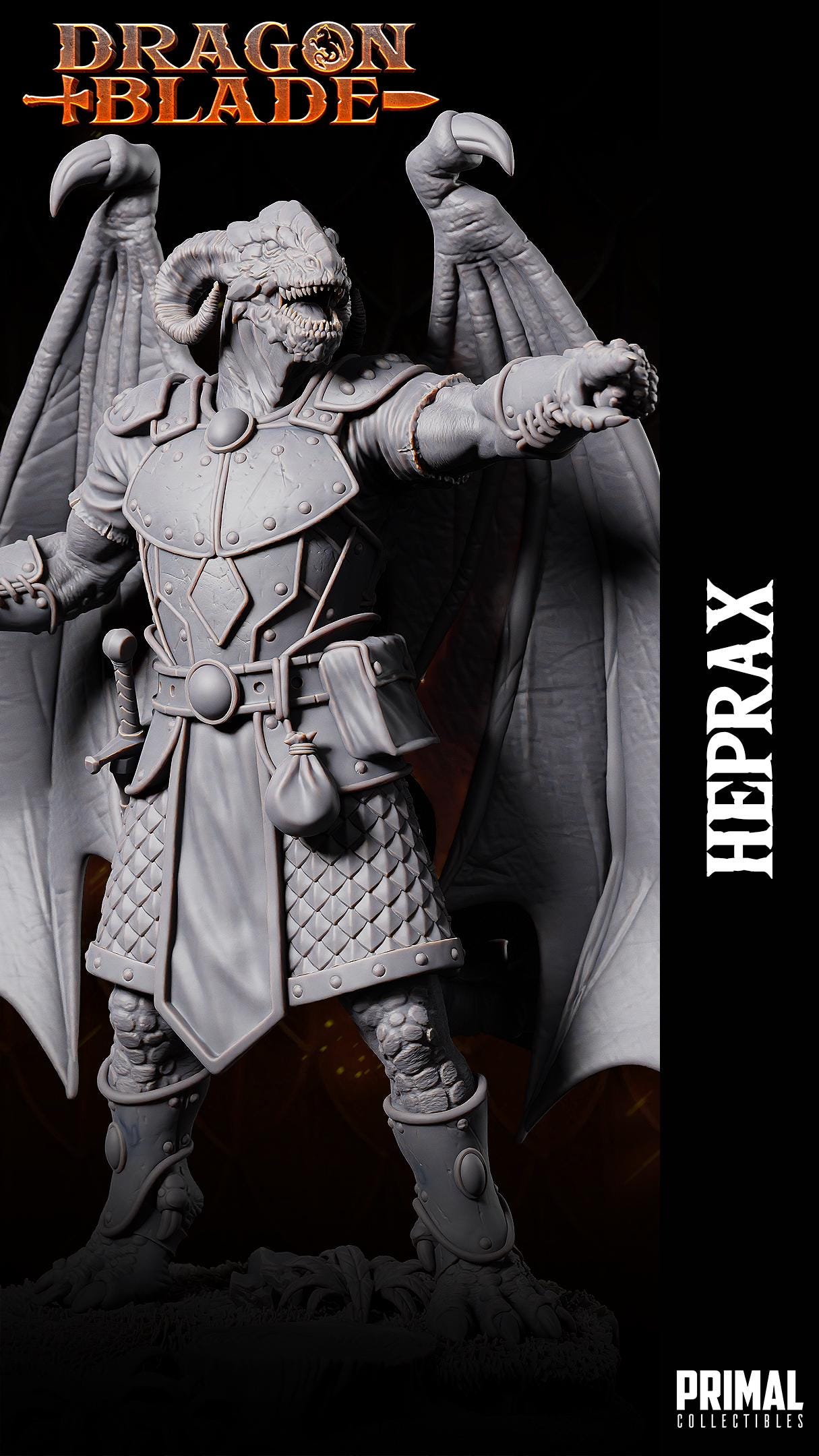 Draconian Heprax | Tabletop Scale | TTRPG D&D Miniature | Primal Collectibles