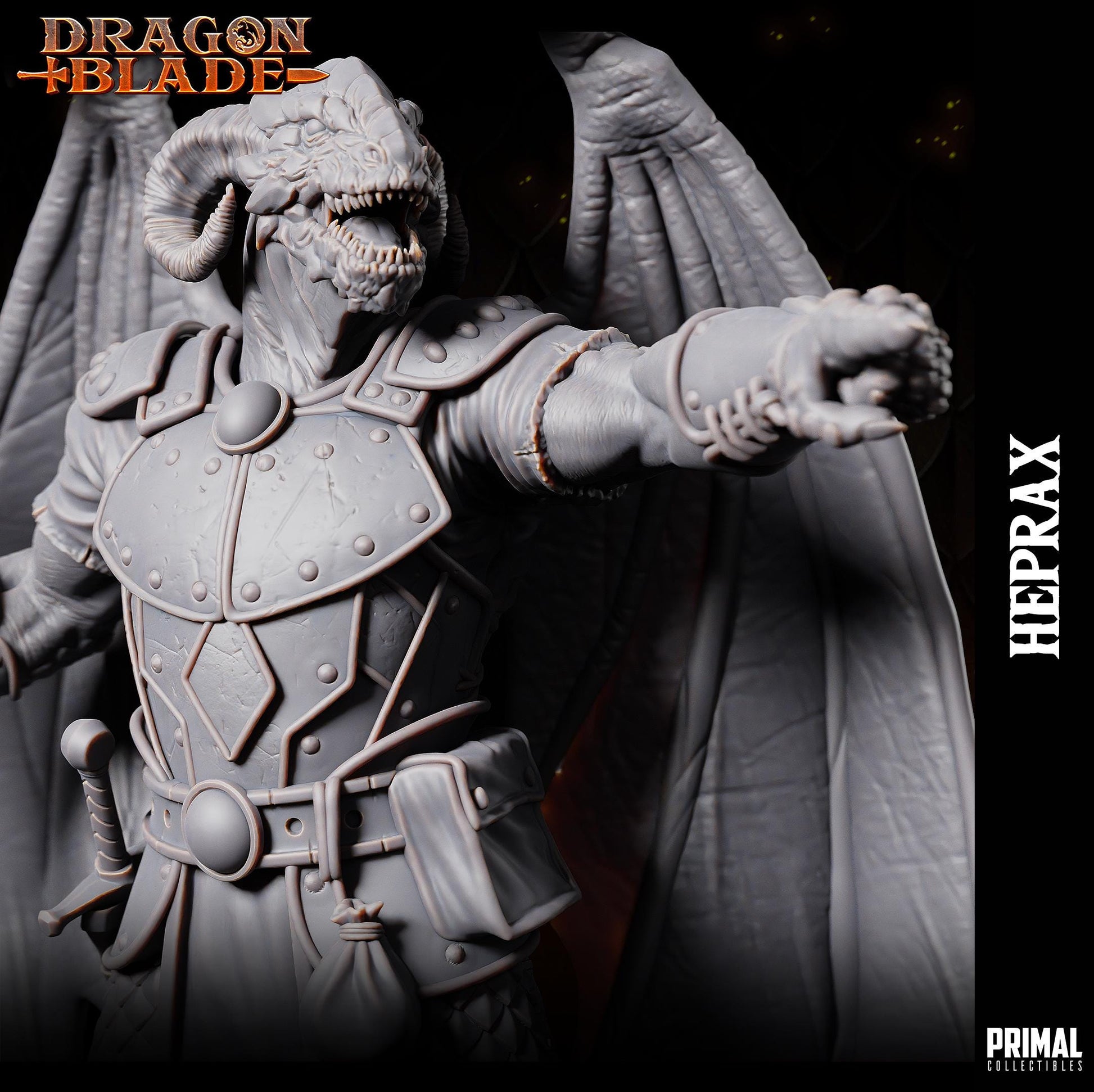 Draconian Heprax | Tabletop Scale | TTRPG D&D Miniature | Primal Collectibles