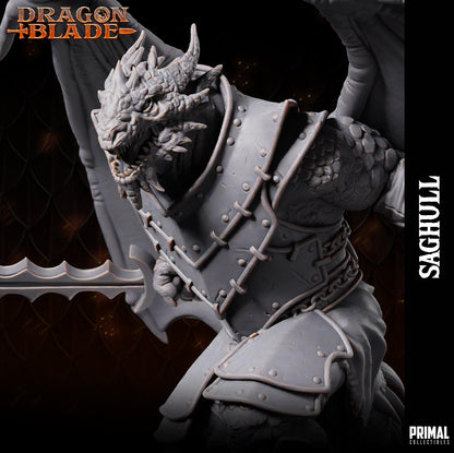 Draconian Saghull | Dragonblade | TTRPG D&D Miniature | Primal Collectibles