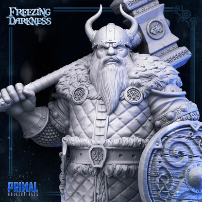 Dwarf Argos Ironberg | Freezing Darkness | TTRPG D&D Miniature | Primal Collectibles