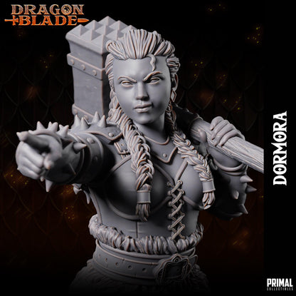 Evil Dwarf Dormora Hammer | Dragonblade | TTRPG D&D Miniature | Primal Collectibles