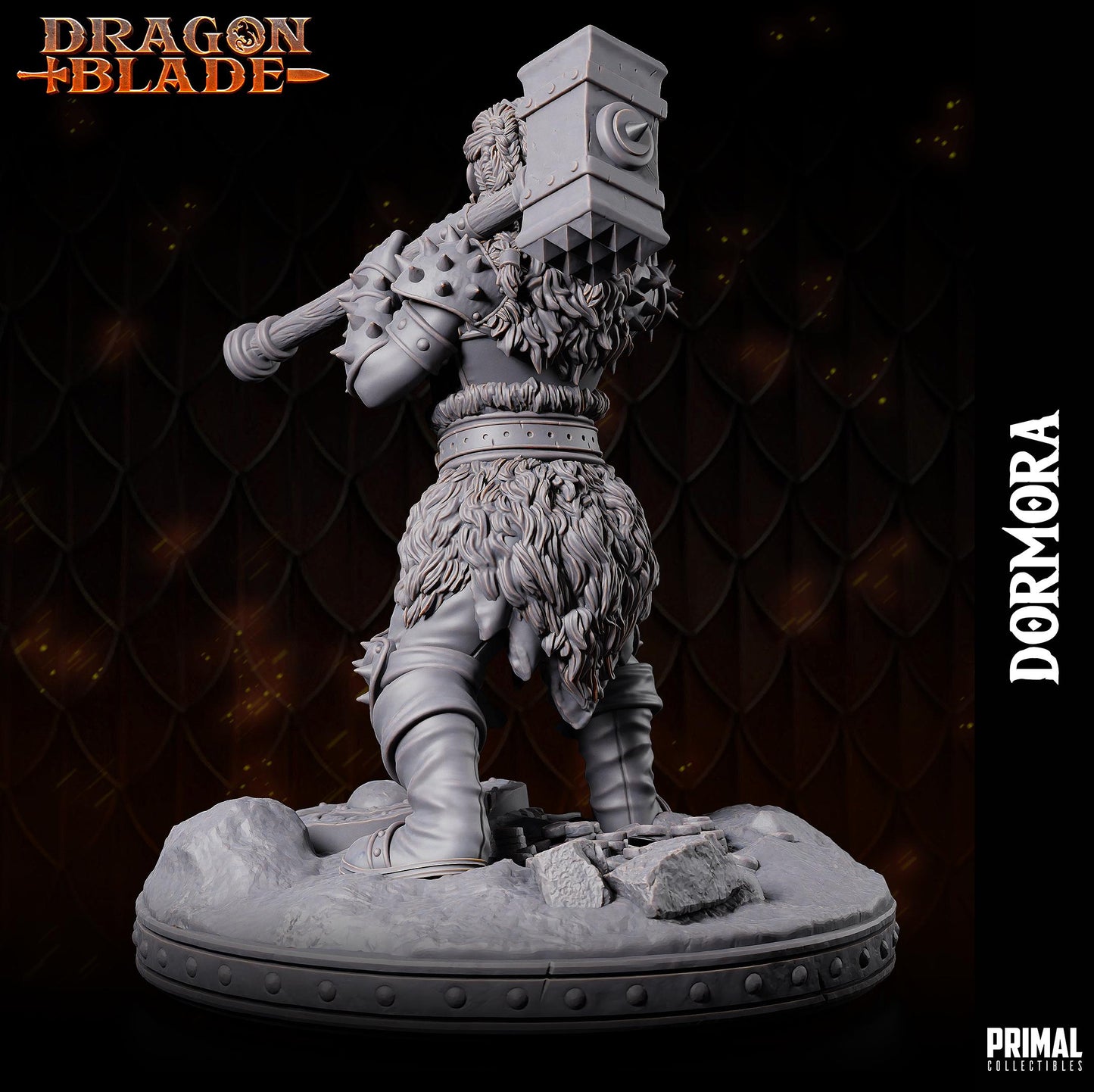 Evil Dwarf Dormora Hammer | Tabletop Scale | TTRPG D&D Miniature | Primal Collectibles