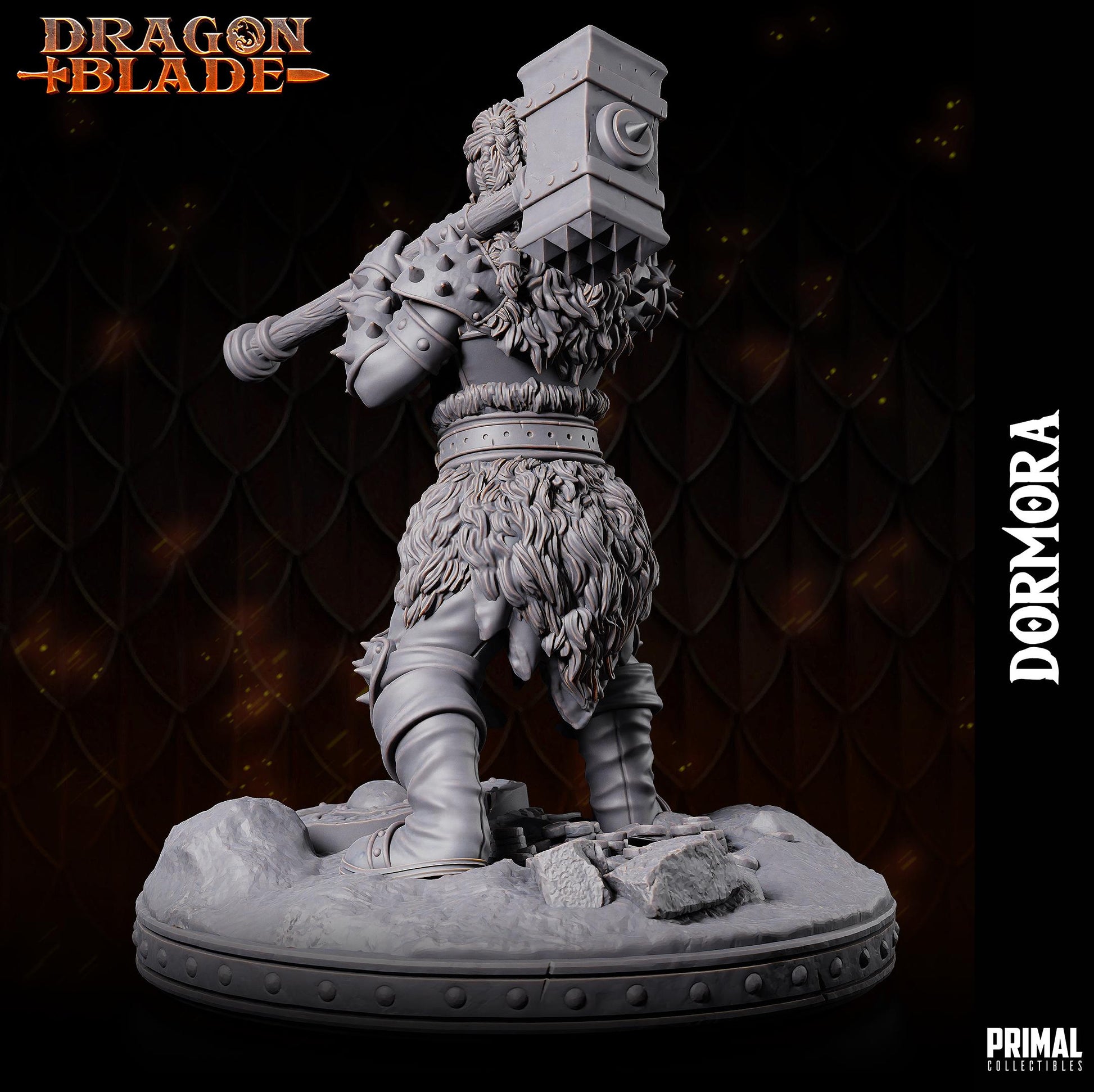 Evil Dwarf Dormora Hammer | Tabletop Scale | TTRPG D&D Miniature | Primal Collectibles