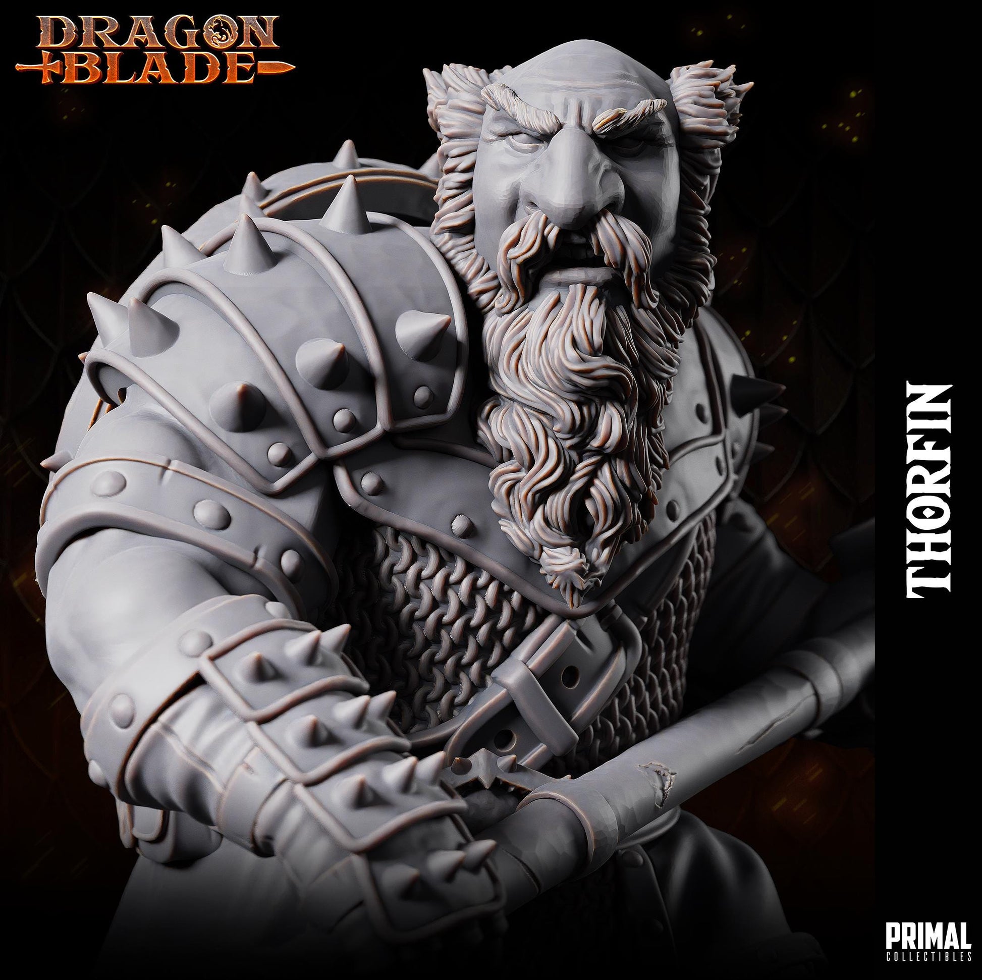 Evil Dwarf Thorfin Hammer | Tabletop Scale | TTRPG D&D Miniature | Primal Collectibles