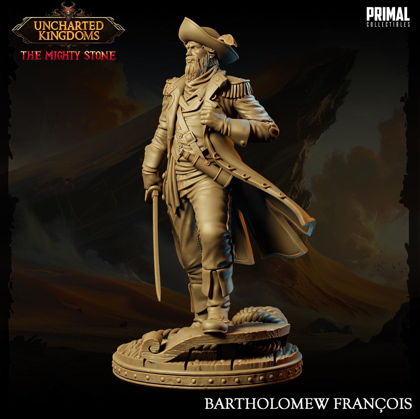 Captain Bartholomew Francois | Tabletop Scale | TTRPG D&D Miniature | Primal Collectibles