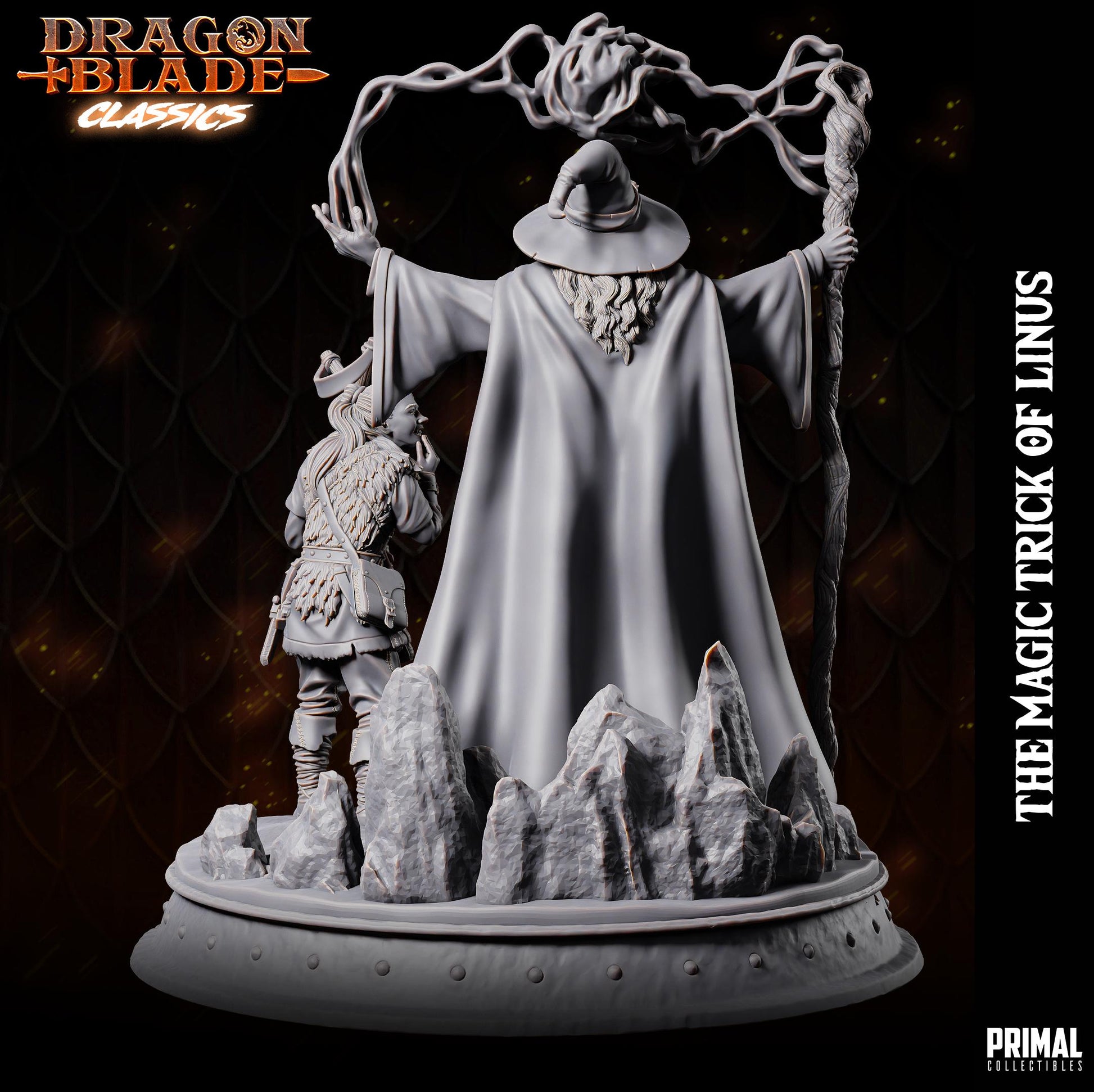 Dragonblade Classics, The Magic Trick Of Linus | Display Scale | TTRPG D&D Miniature | Primal Collectibles
