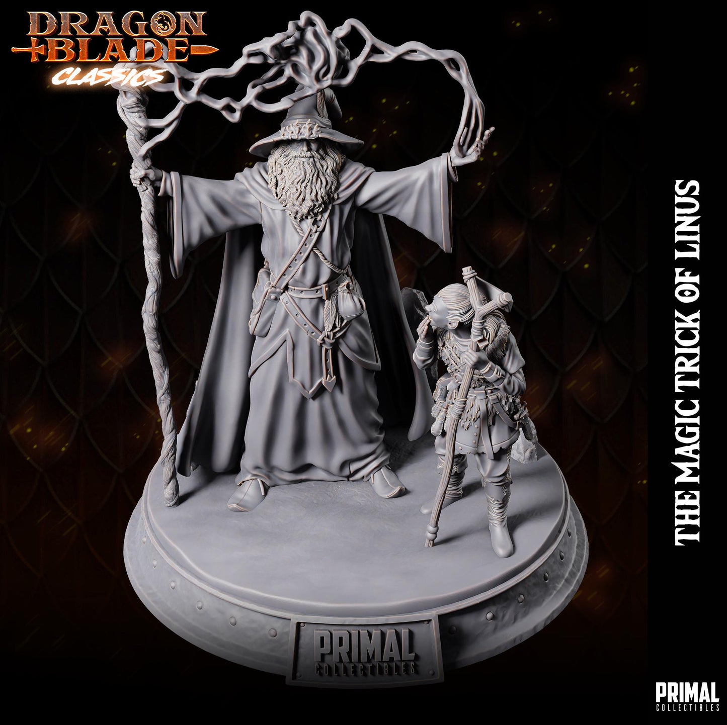 Dragonblade Classics, The Magic Trick Of Linus | Display Scale | TTRPG D&D Miniature | Primal Collectibles