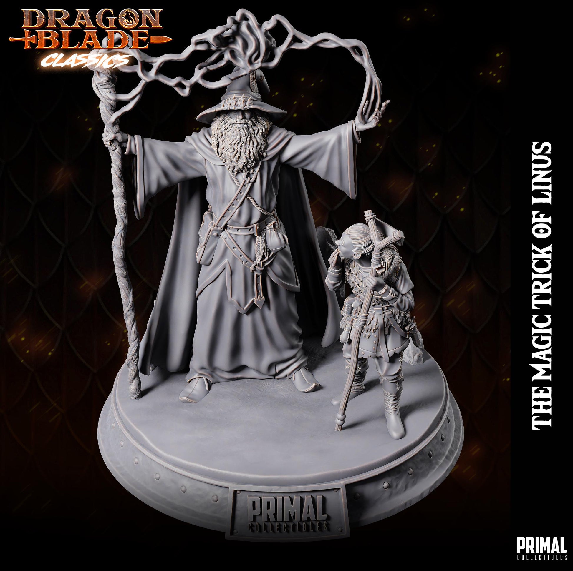 Dragonblade Classics, The Magic Trick Of Linus | Display Scale | TTRPG D&D Miniature | Primal Collectibles