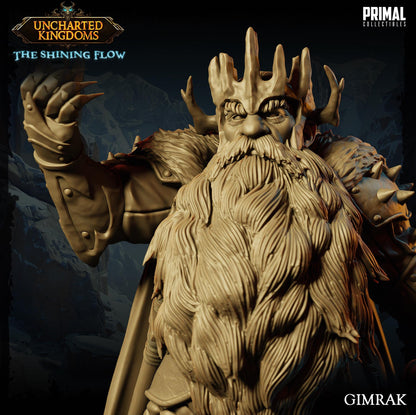 Dwarf King Gimrak | Uncharted Kingdoms | TTRPG D&D Miniature | Primal Collectibles