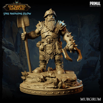 Dwarf Miner Murgrum | Uncharted Kingdoms | TTRPG D&D Miniature | Primal Collectibles