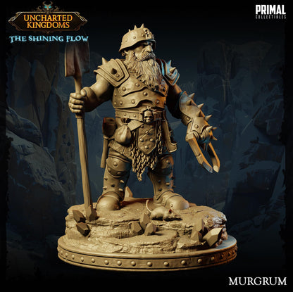 Dwarf Miner Murgrum | Uncharted Kingdoms | TTRPG D&D Miniature | Primal Collectibles