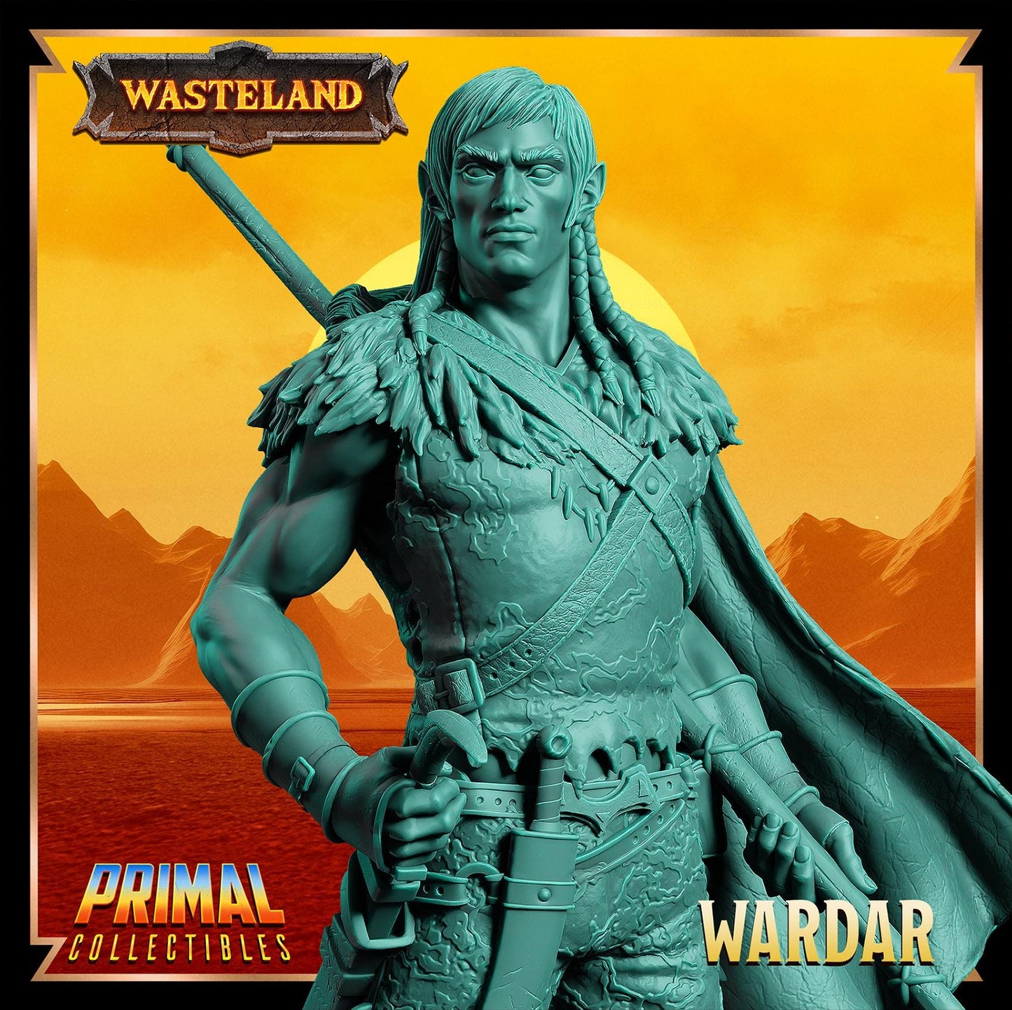 Elf Wardar | Wasteland | Tabletop Scale | TTRPG D&D Miniature | Primal Collectibles