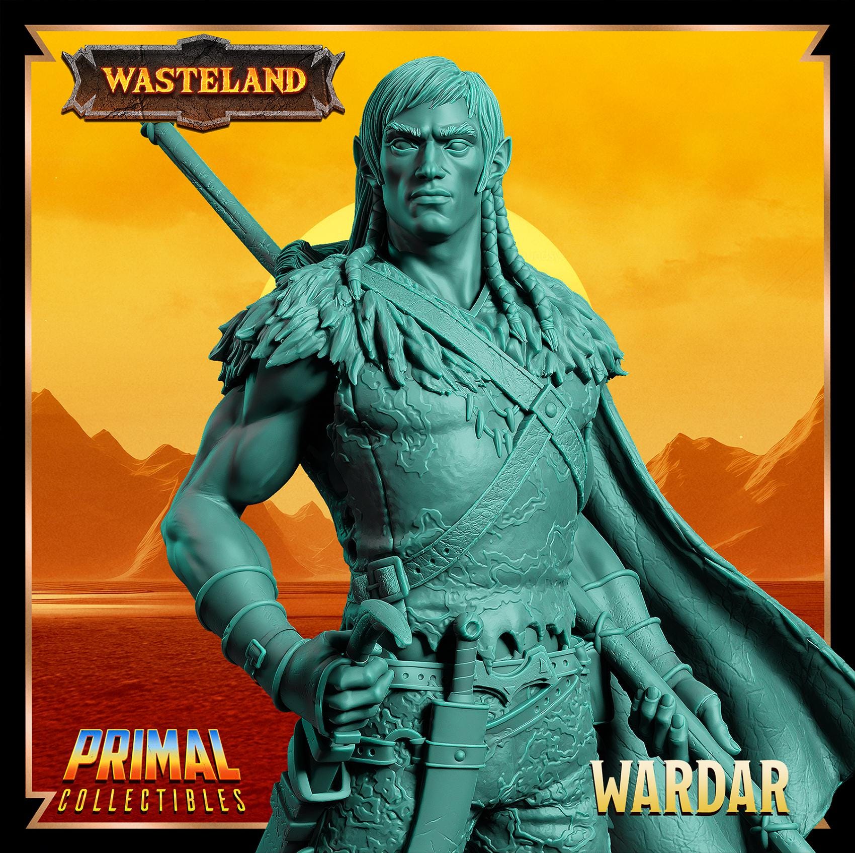 Elf Wardar | Wasteland | Tabletop Scale | TTRPG D&D Miniature | Primal Collectibles
