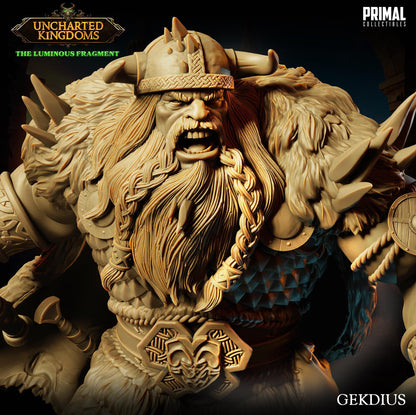 Frost Giant Gekdius | Uncharted Kingdoms | TTRPG D&D Miniature | Primal Collectibles