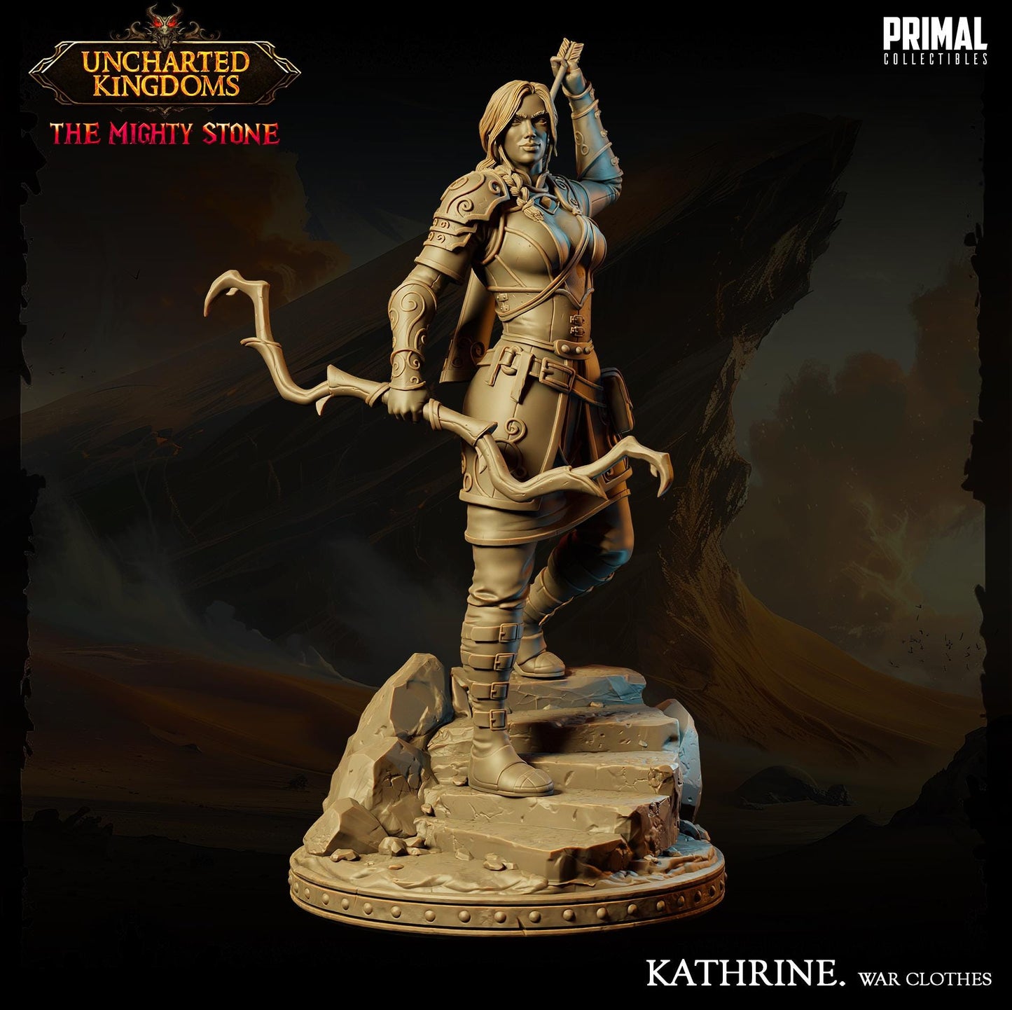 Fighter Kathrine Bromm War Clothes | Tabletop Scale | TTRPG D&D Miniature | Primal Collectibles
