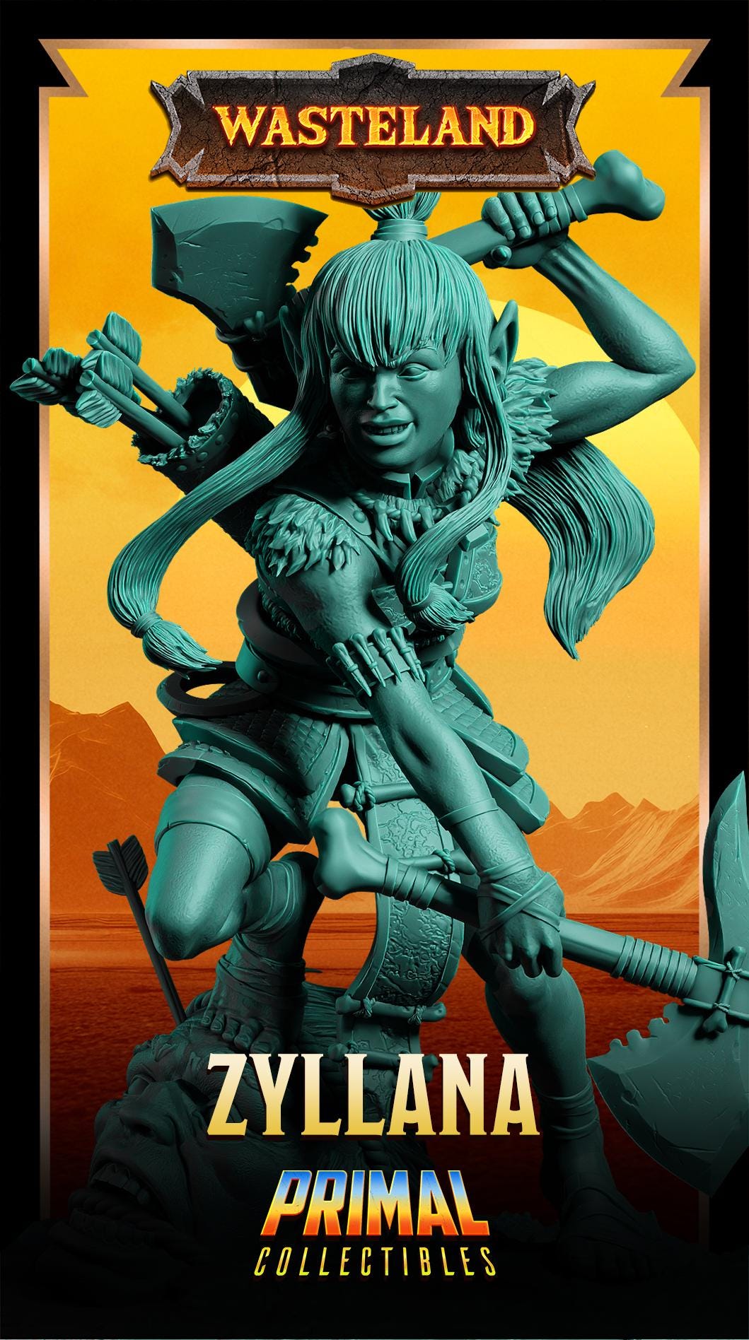 Halfling Zyllana | Wasteland | Tabletop Scale | TTRPG D&D Miniature | Primal Collectibles