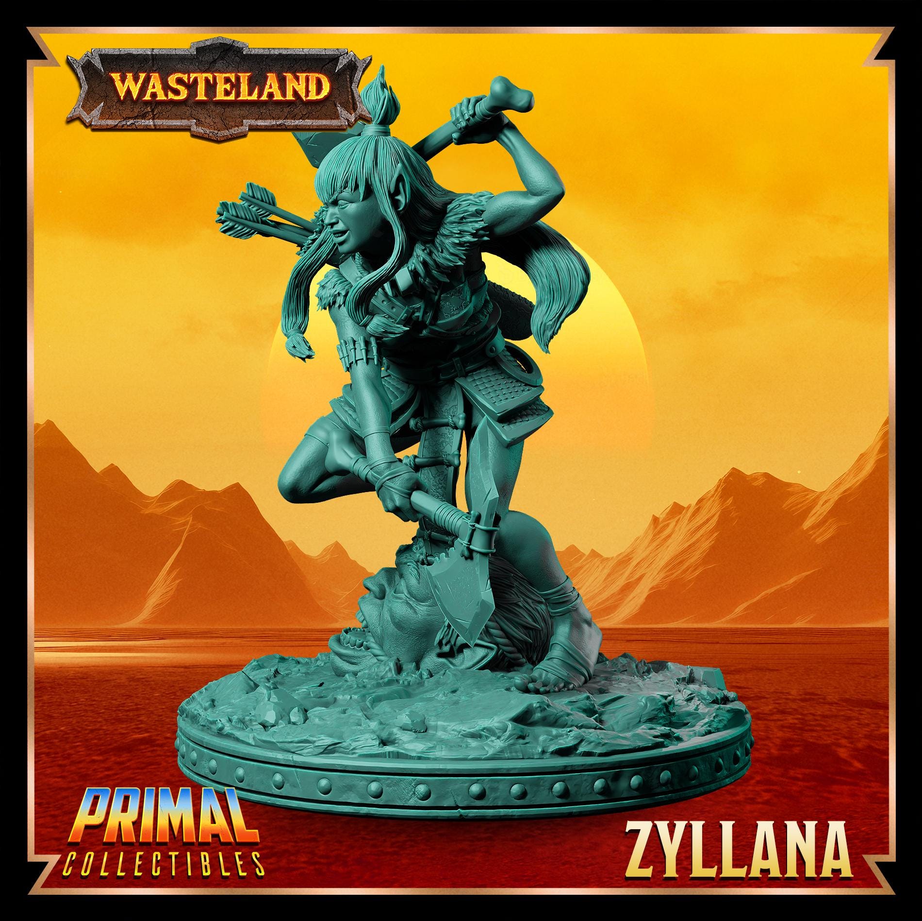 Halfling Zyllana | Wasteland | Tabletop Scale | TTRPG D&D Miniature | Primal Collectibles