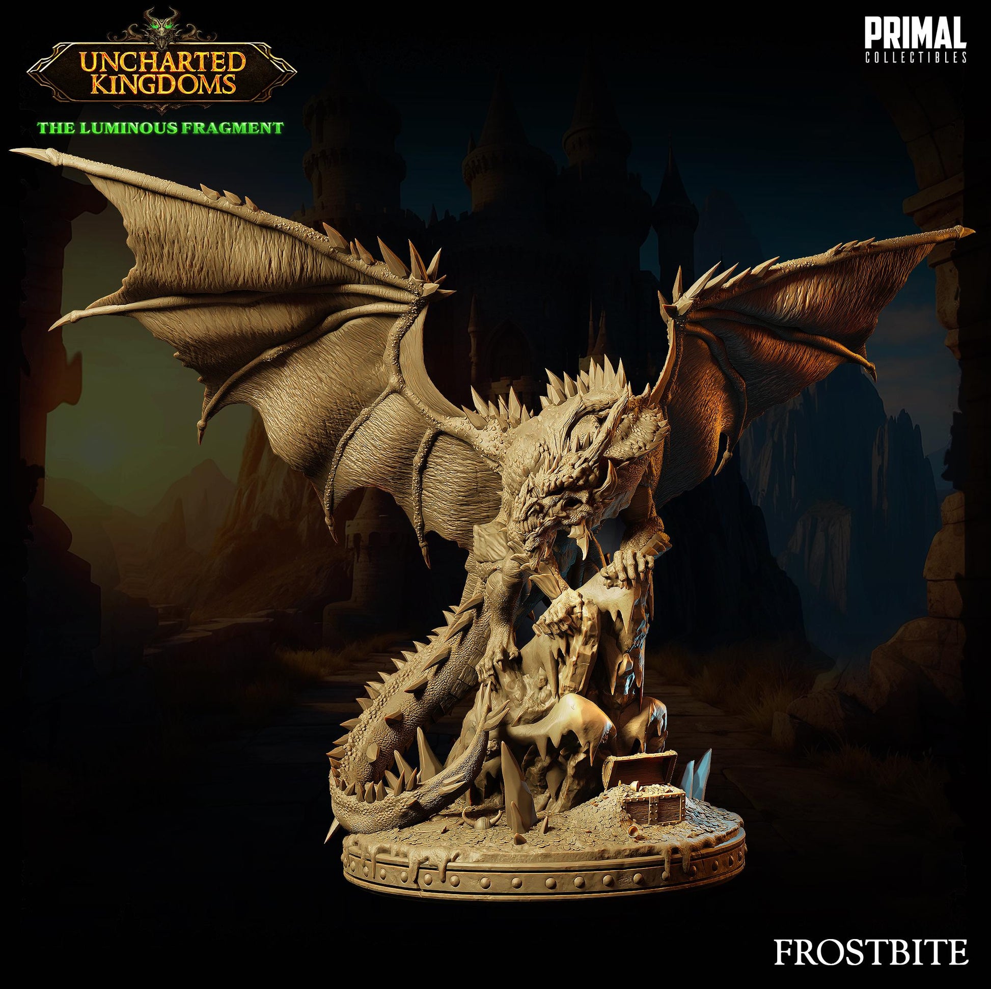 Ice Dragon Frostbite | Tabletop Scale | TTRPG D&D Miniature | Primal Collectibles