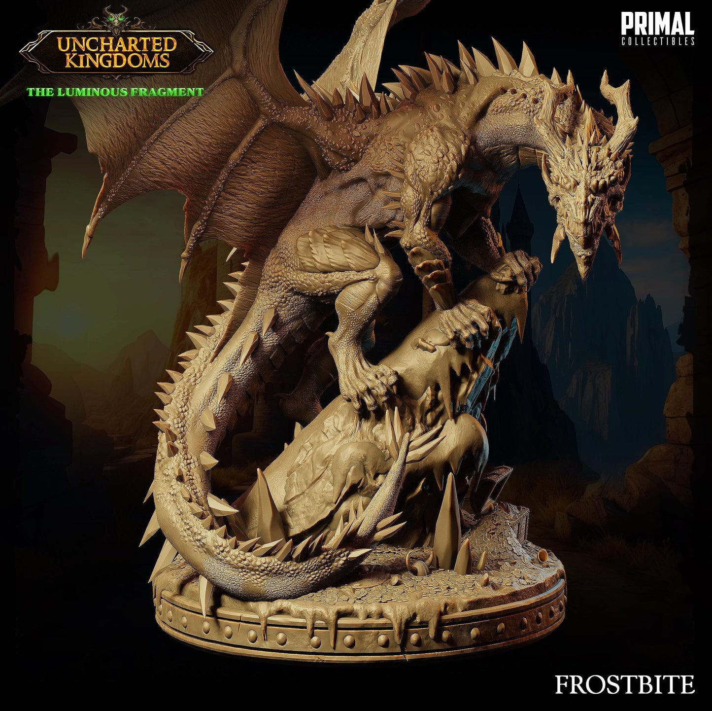 Ice Dragon Frostbite | Tabletop Scale | TTRPG D&D Miniature | Primal Collectibles