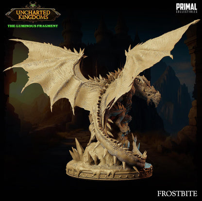 Ice Dragon Frostbite | Uncharted Kingdoms | TTRPG D&D Miniature | Primal Collectibles