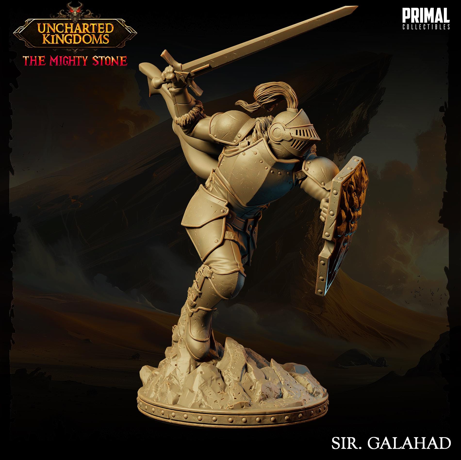 Knight Sir Galahad | Tabletop Scale | TTRPG D&D Miniature | Primal Collectibles