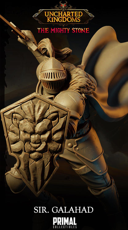 Knight Sir Galahad | Uncharted Kingdoms | TTRPG D&D Miniature | Primal Collectibles