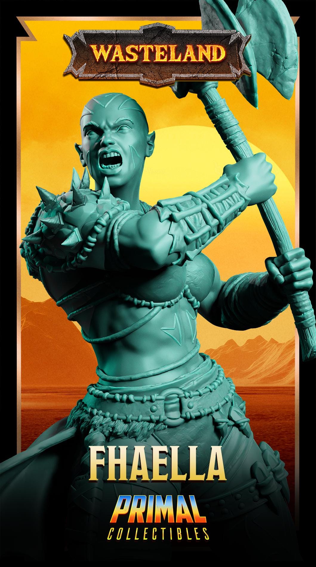 Mul Wild Fhaella | Wasteland | Tabletop Scale | TTRPG D&D Miniature | Primal Collectibles