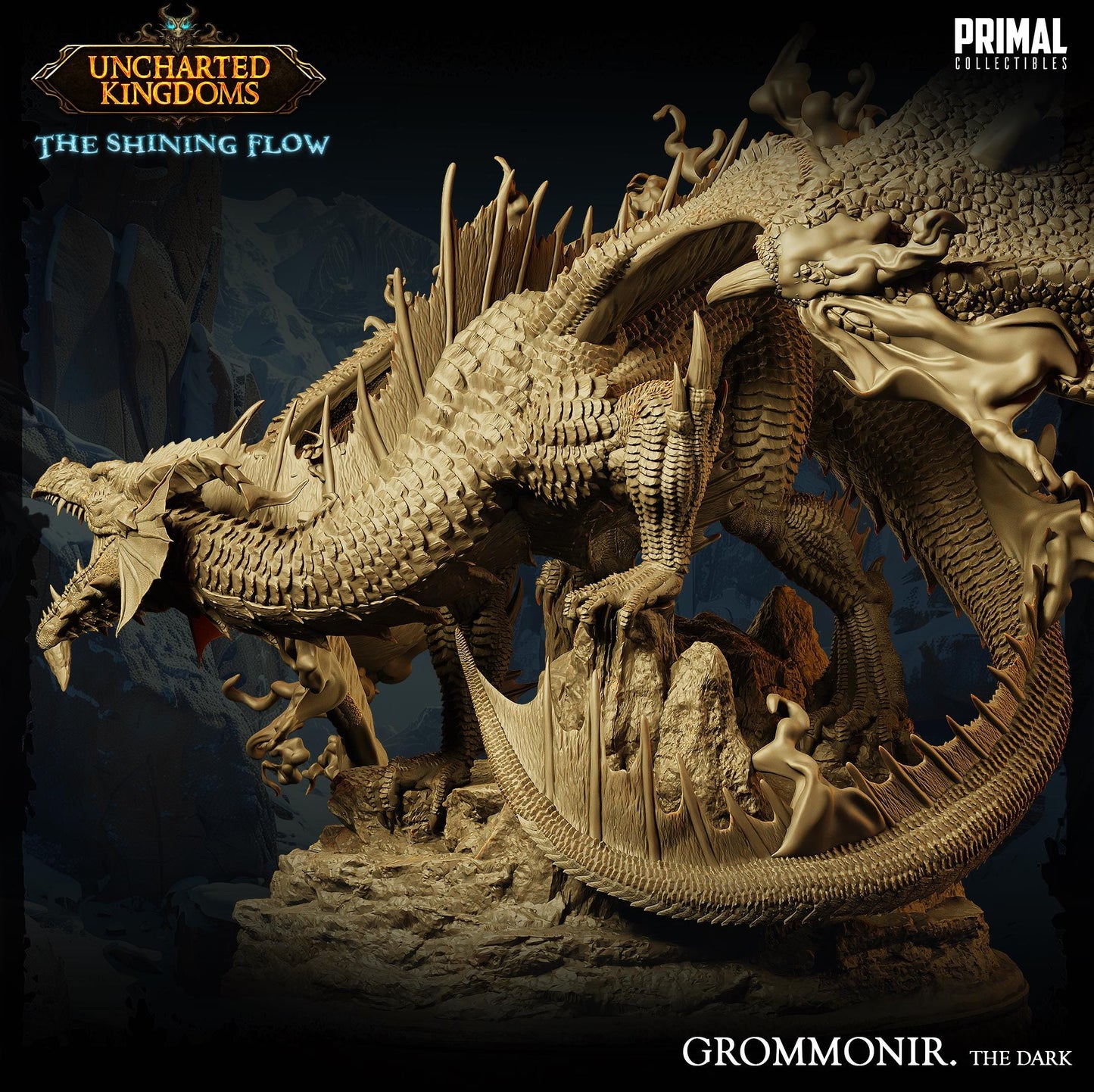 Shadow Dragon Grommonir | Tabletop Scale | TTRPG D&D Miniature | Primal Collectibles
