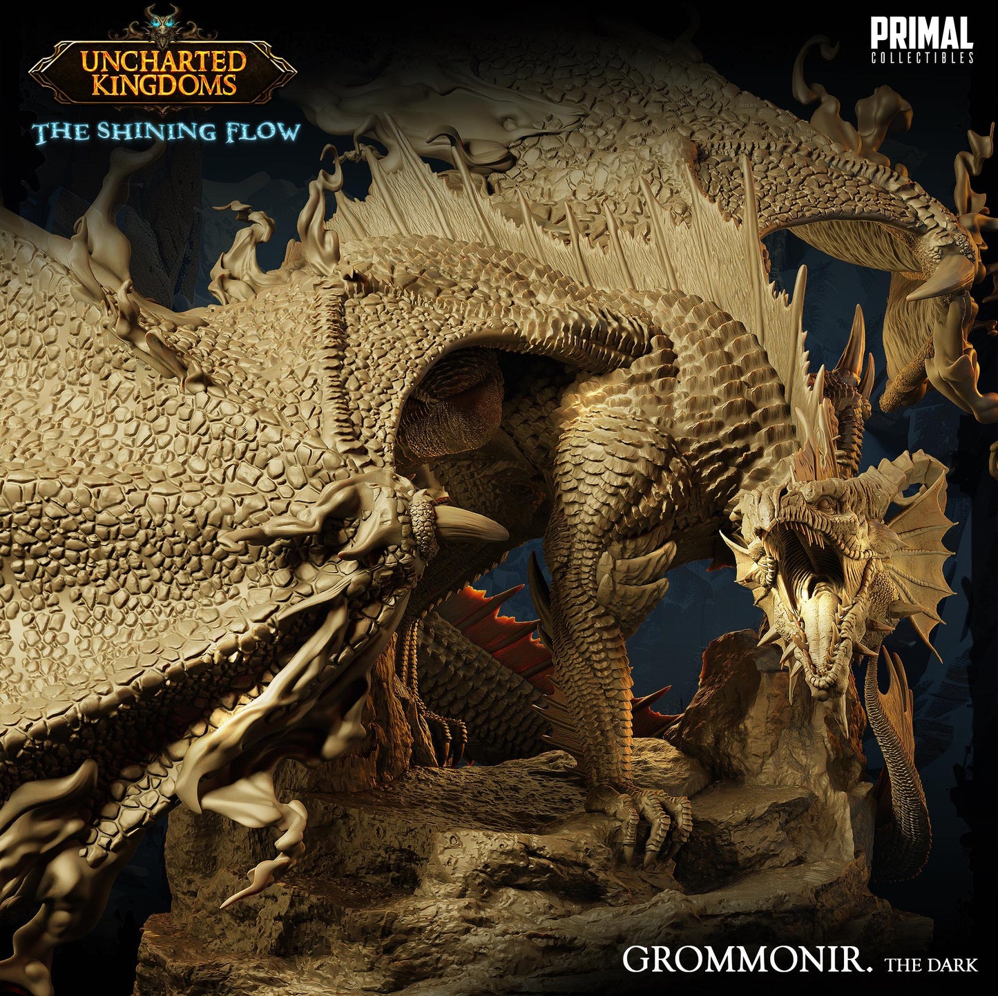 Shadow Dragon Grommonir | Tabletop Scale | TTRPG D&D Miniature | Primal Collectibles